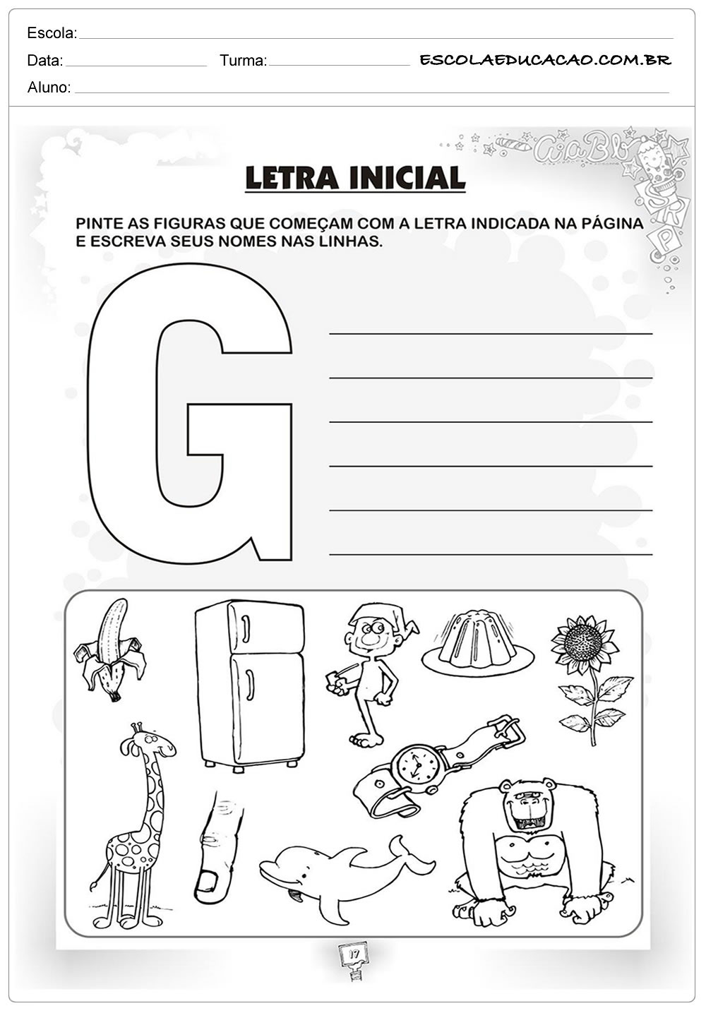 Atividades Com A Letra G Atividades Prontas Para Imprimir