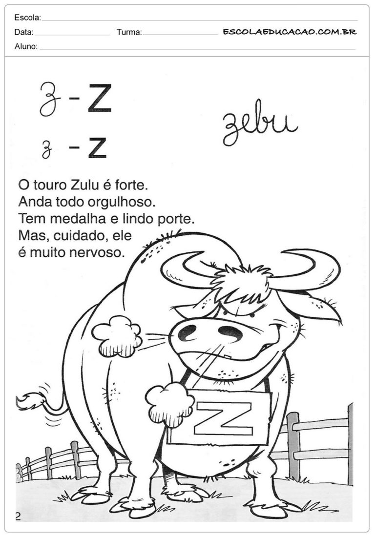 Atividades Com A Letra Z Atividades Prontas Para Imprimir