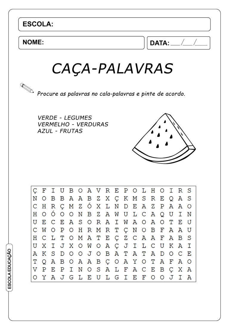 Atividades caça palavras - 4º ano Ensino Fundamental - Para Imprimir