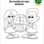 Desenhos para colorir do meio ambiente criança segurando a terra