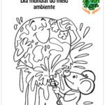 Desenhos para colorir do meio ambiente lavando a terra