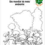 Desenhos para colorir do meio ambiente plantando