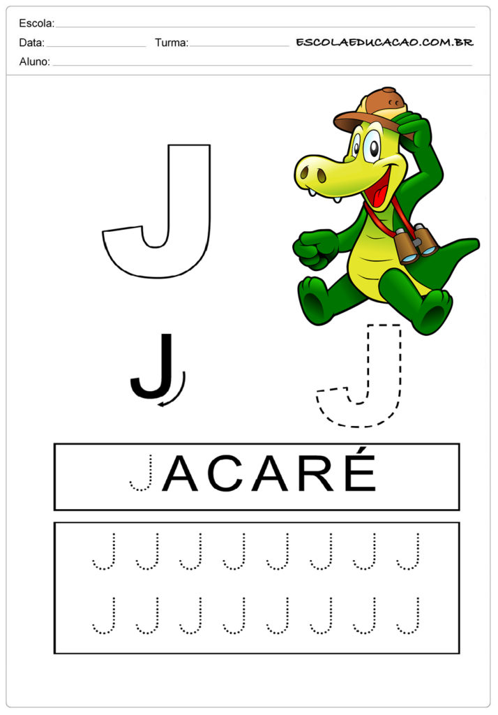 Letra J de Jacaré