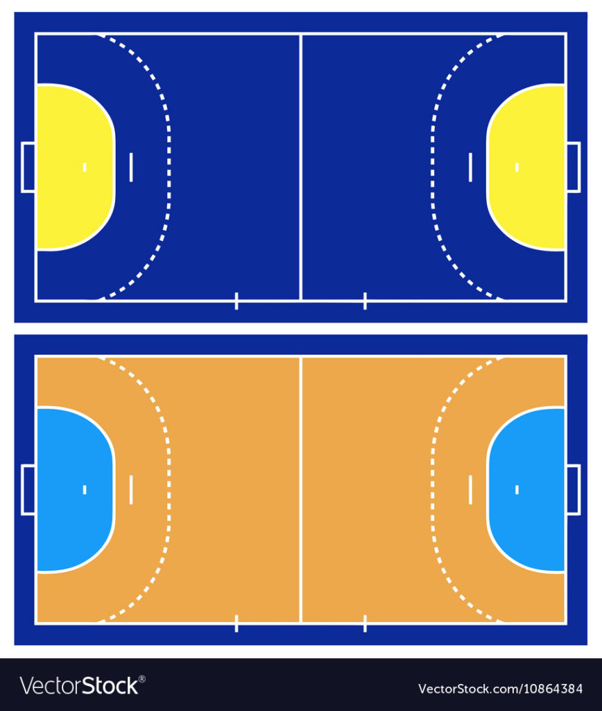 Vista Superior de uma quadra de Handebol