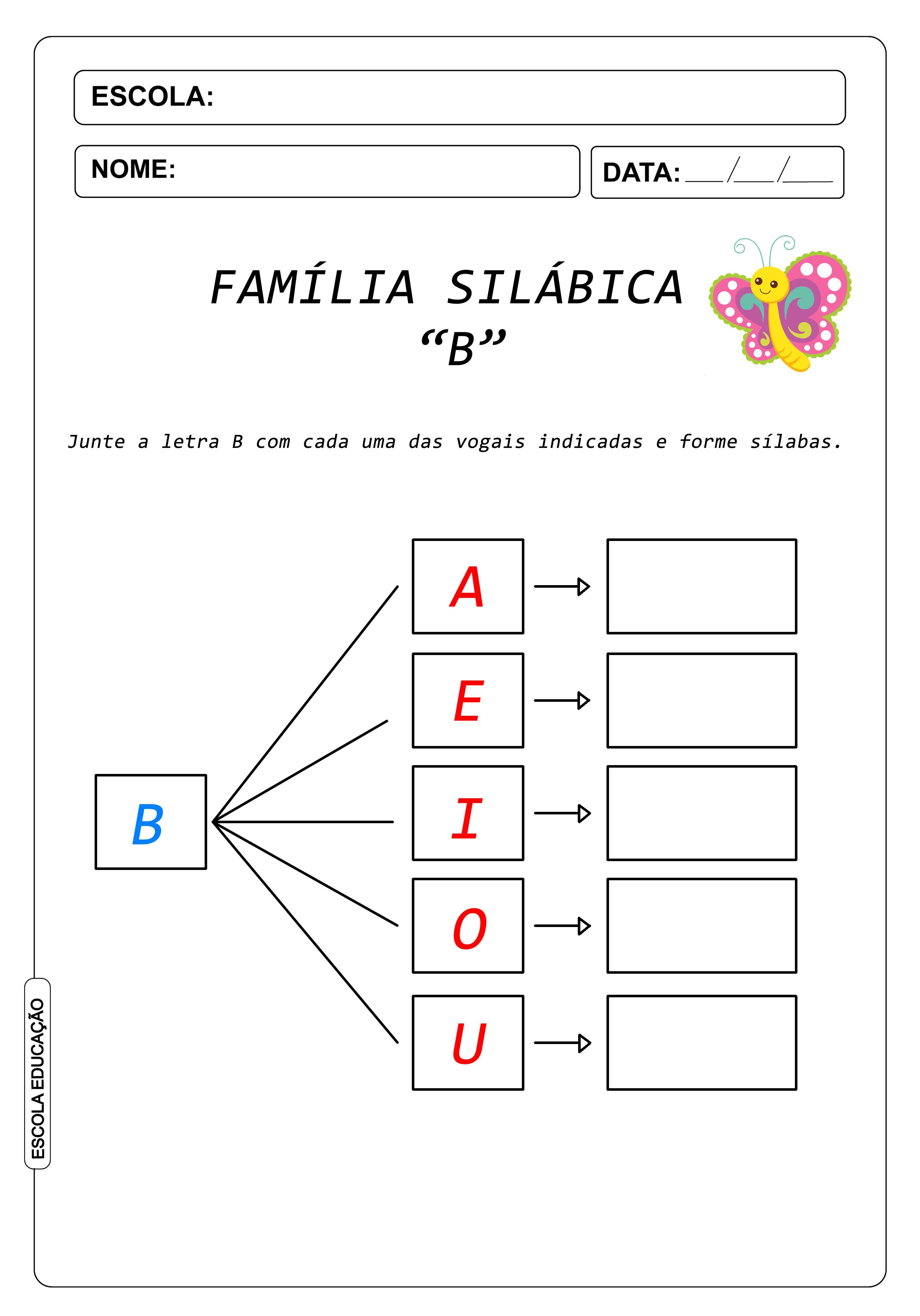 Famílias Silábicas Para Imprimir - RETOEDU