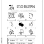 Ditado Recortado: Atividades com a letra do alfabeto “j”