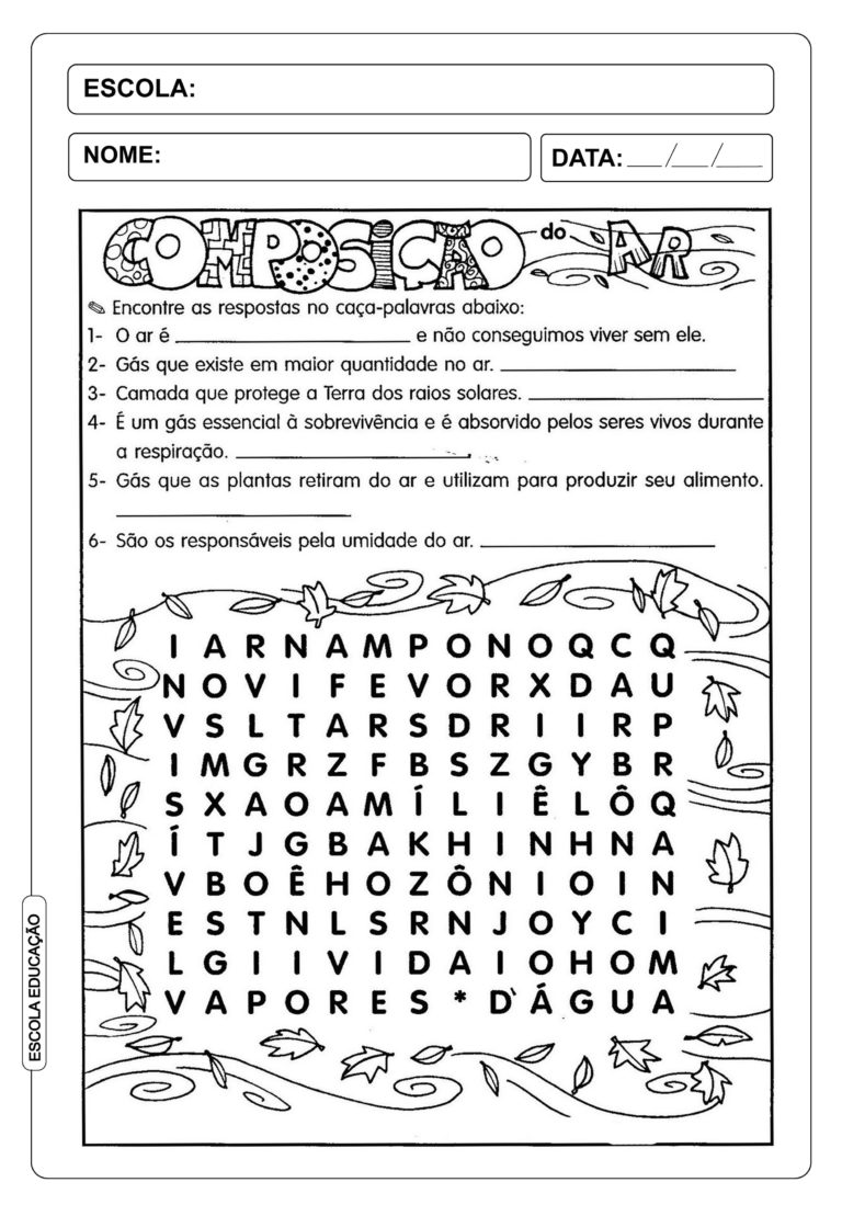 15 Atividades Sobre O Ar Atmosfera Educação Infantil 1º 2º 3º E 4º Ano 1565