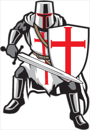 Soldado com o símbolo das cruzadas