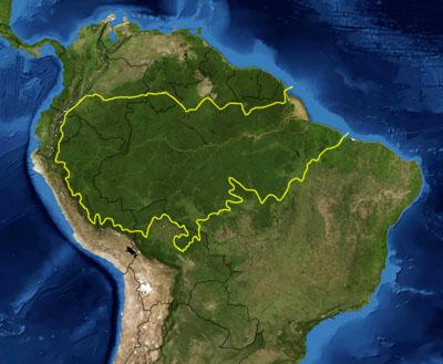 Mapa da ecorregião amazônica 