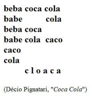 poemas visuais com interpretação: Coca Cola - Décio Pignatari