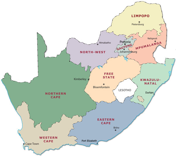 Africa do sul - mapa