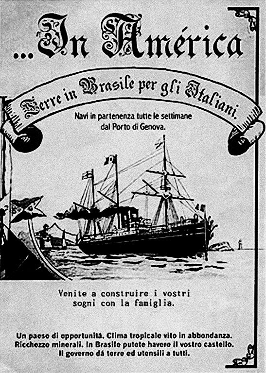 Cartaz sobre Imigração Italiana