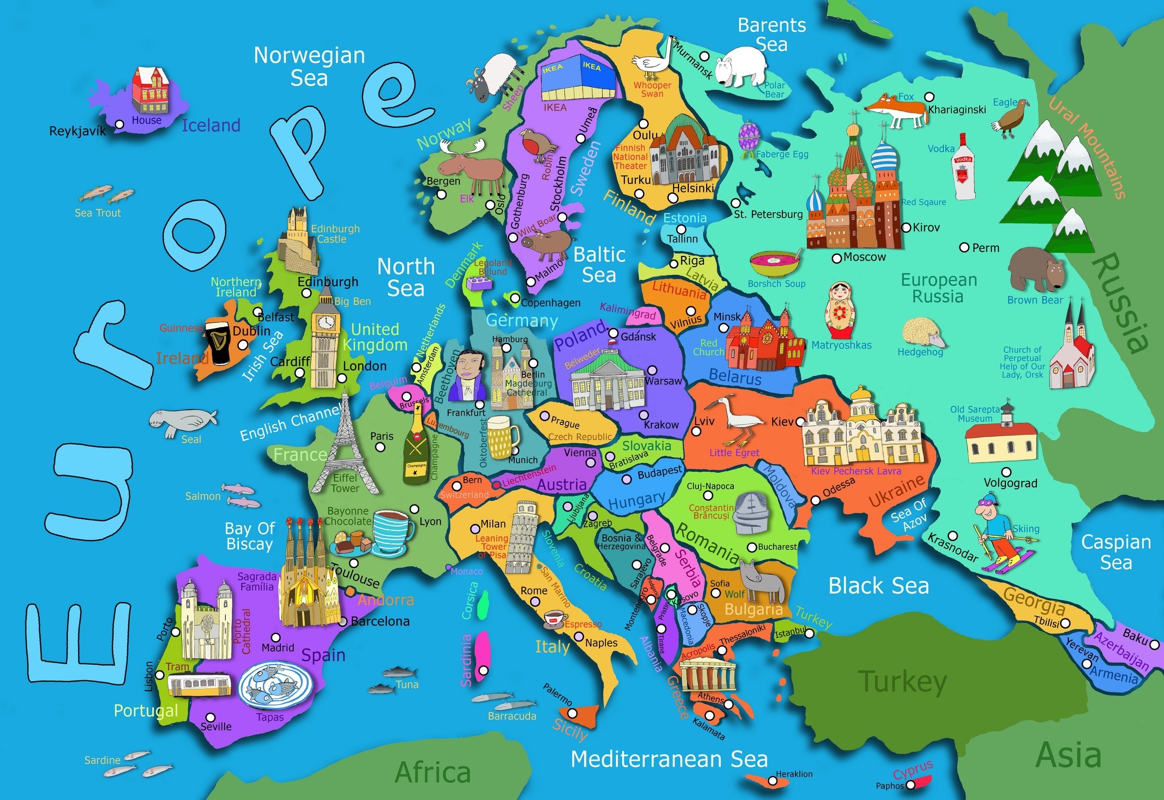 Mapa Da Europa Político Países E Capitais Turismo Escola Educação