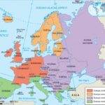 Mapa das regiões da Europa