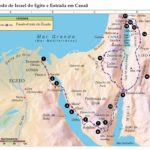 Mapa Êxodo de Israel do Egito e entrada em Canaã