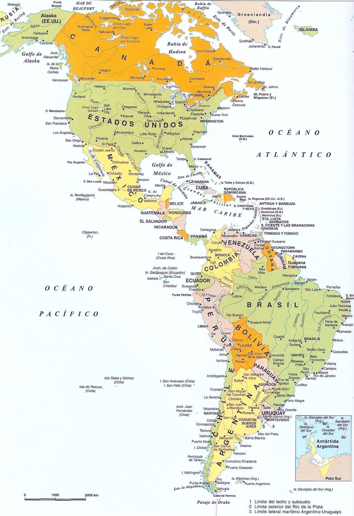 Mapa continente americano - Escola Educação