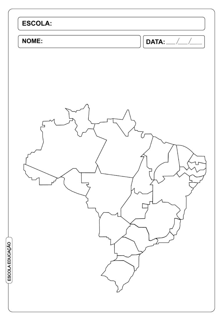 6 Mapas do Brasil para Colorir e Imprimir - Escola Educação