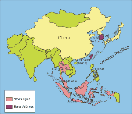 Tigres Asiáticos - Mapa
