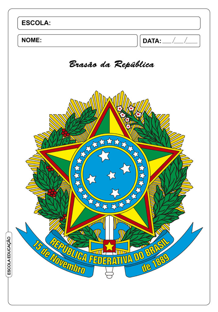 Brasão da República para colorir - Atividades para imprimir Proclamação da República