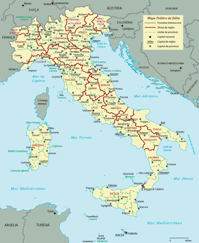 Mapa Político da Itália