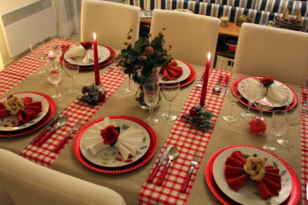 Decoração de mesa de Natal