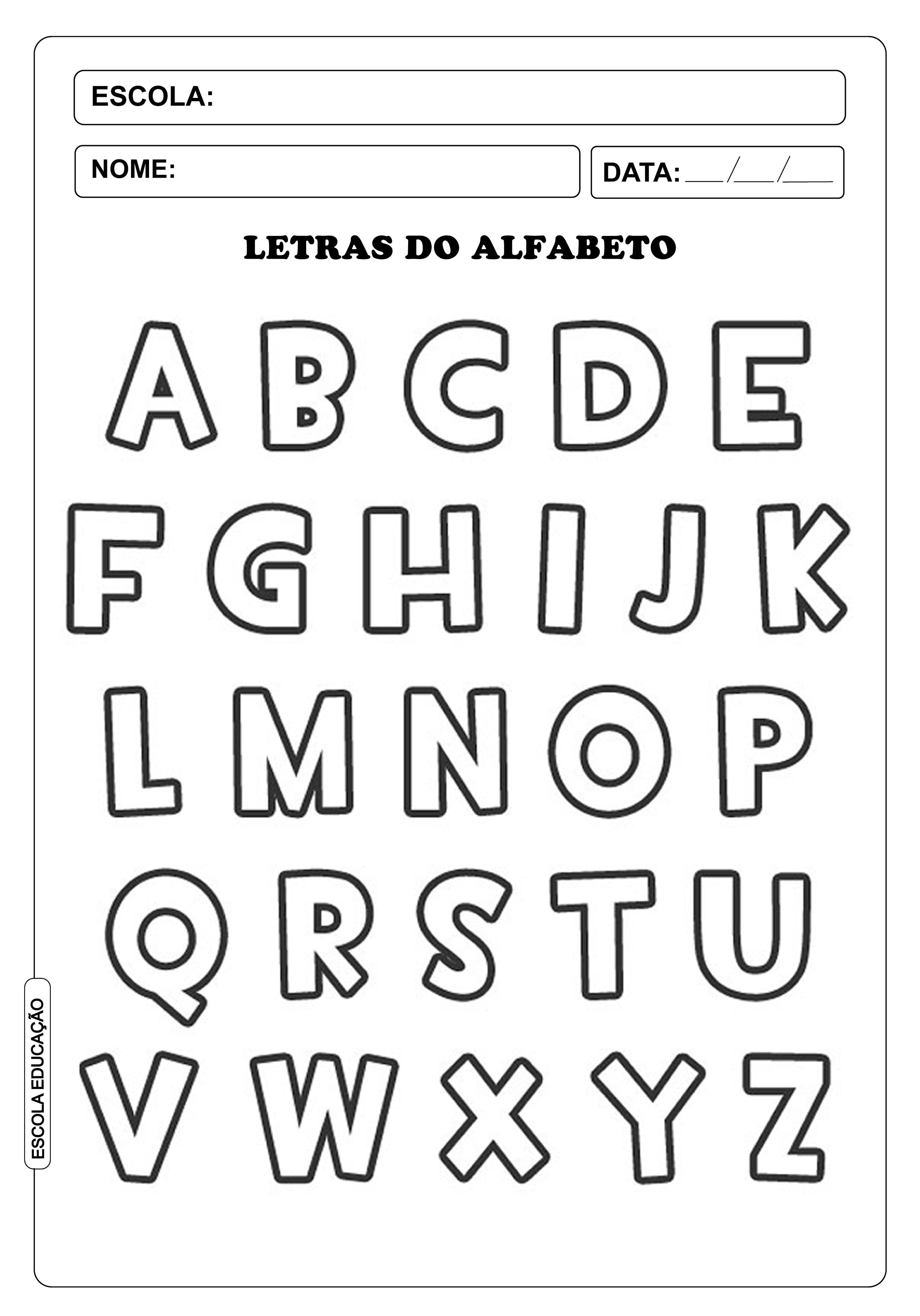 Letras Do Alfabeto Para Imprimir Escola Educação