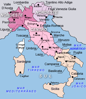 Mapa da Itália Cidades
