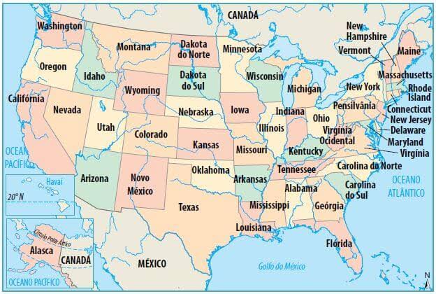 Mapa Dos Estados Unidos Completo 2498