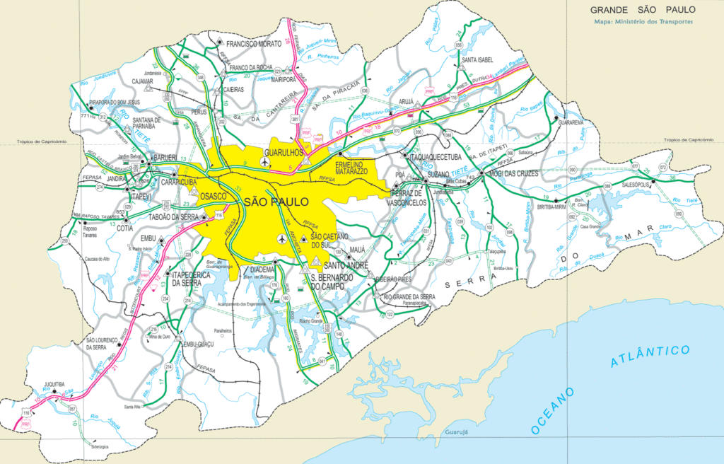 Mapa da Grande SP