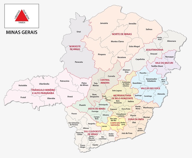 Mapa Político de Minas Gerais