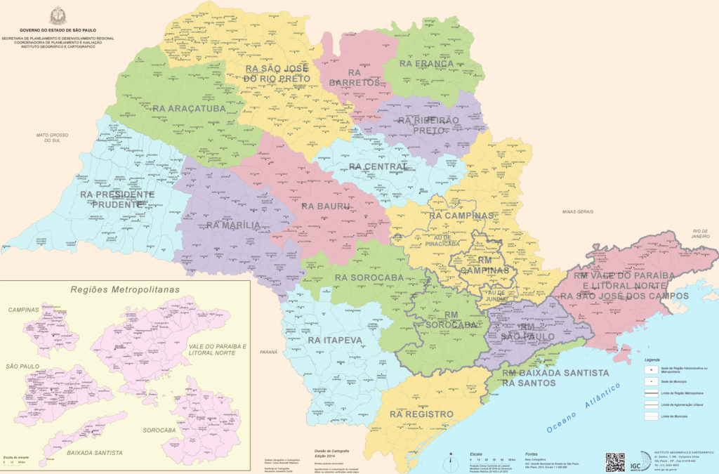 Mapa politico do estado de SP