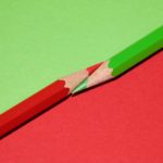 Cores com v verde e vermelho