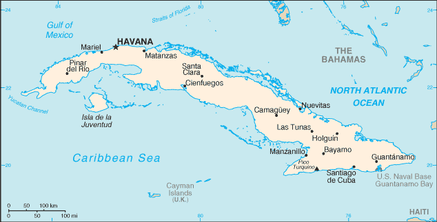 Mapa de Cuba 
