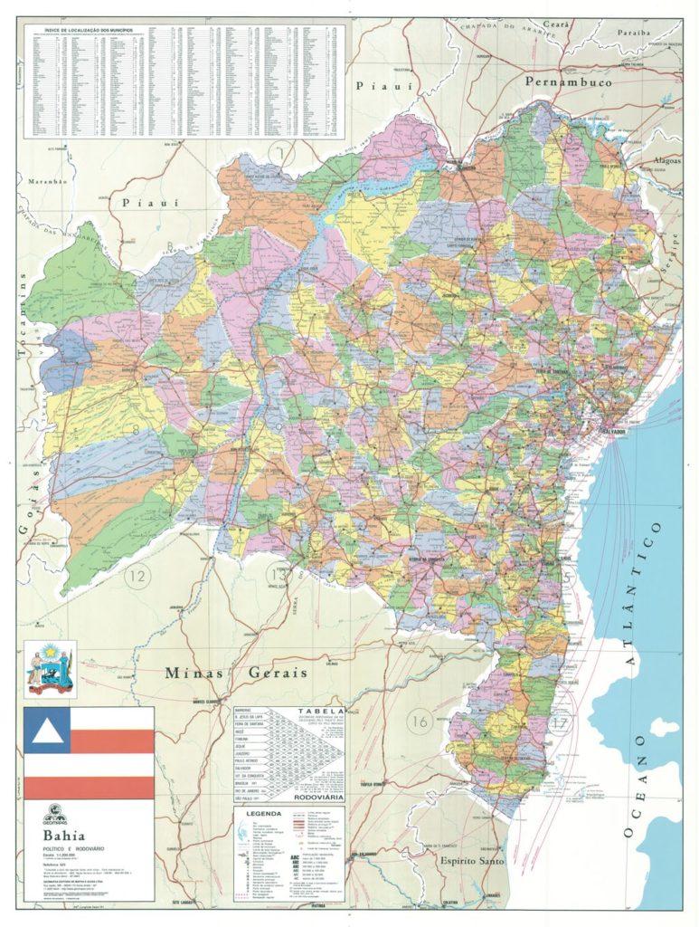 mapa político Bahia