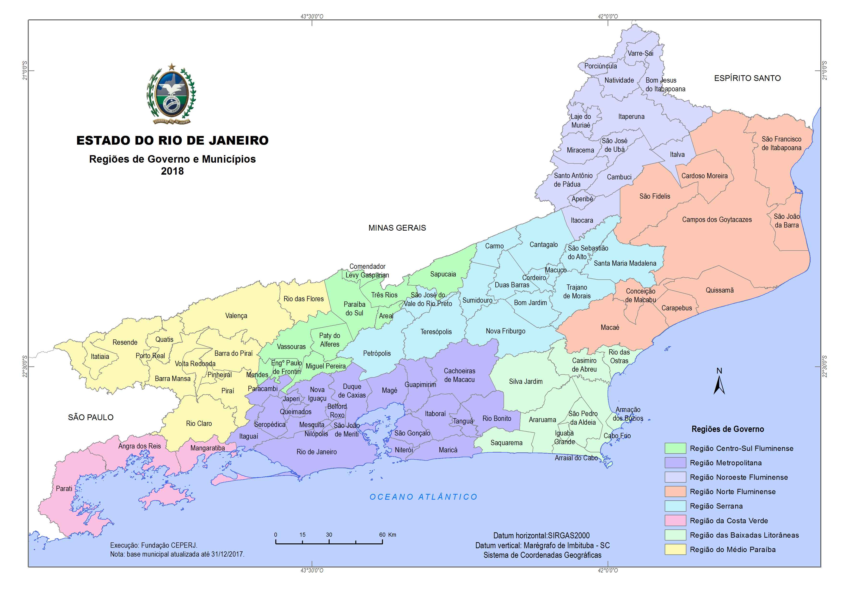 Mapa das regiões do Rio de Janeiro - Escola Educação