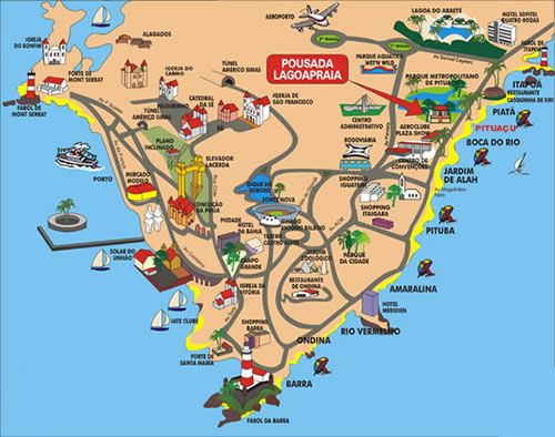mapa turístico de Salvador