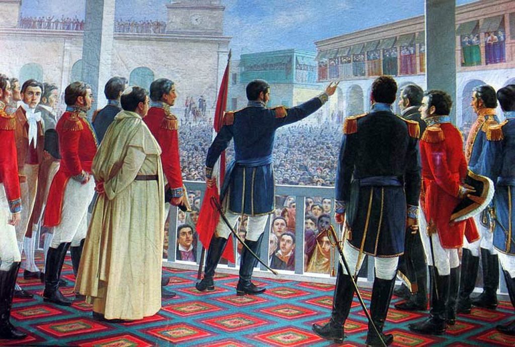 José San Martin declarando a Independência do Peru