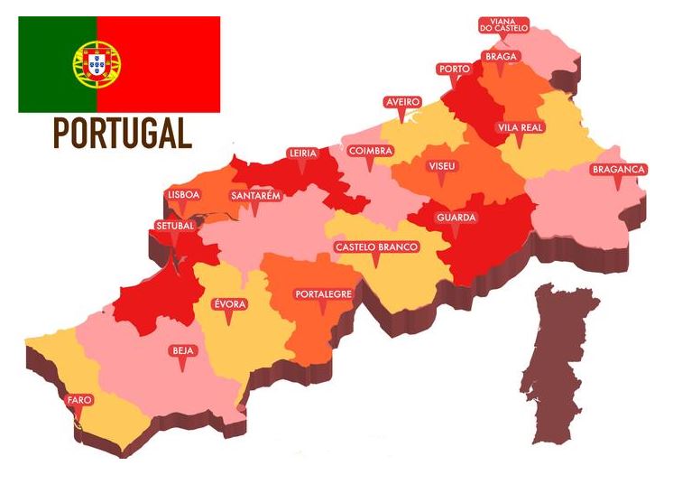 mapa de Portugal