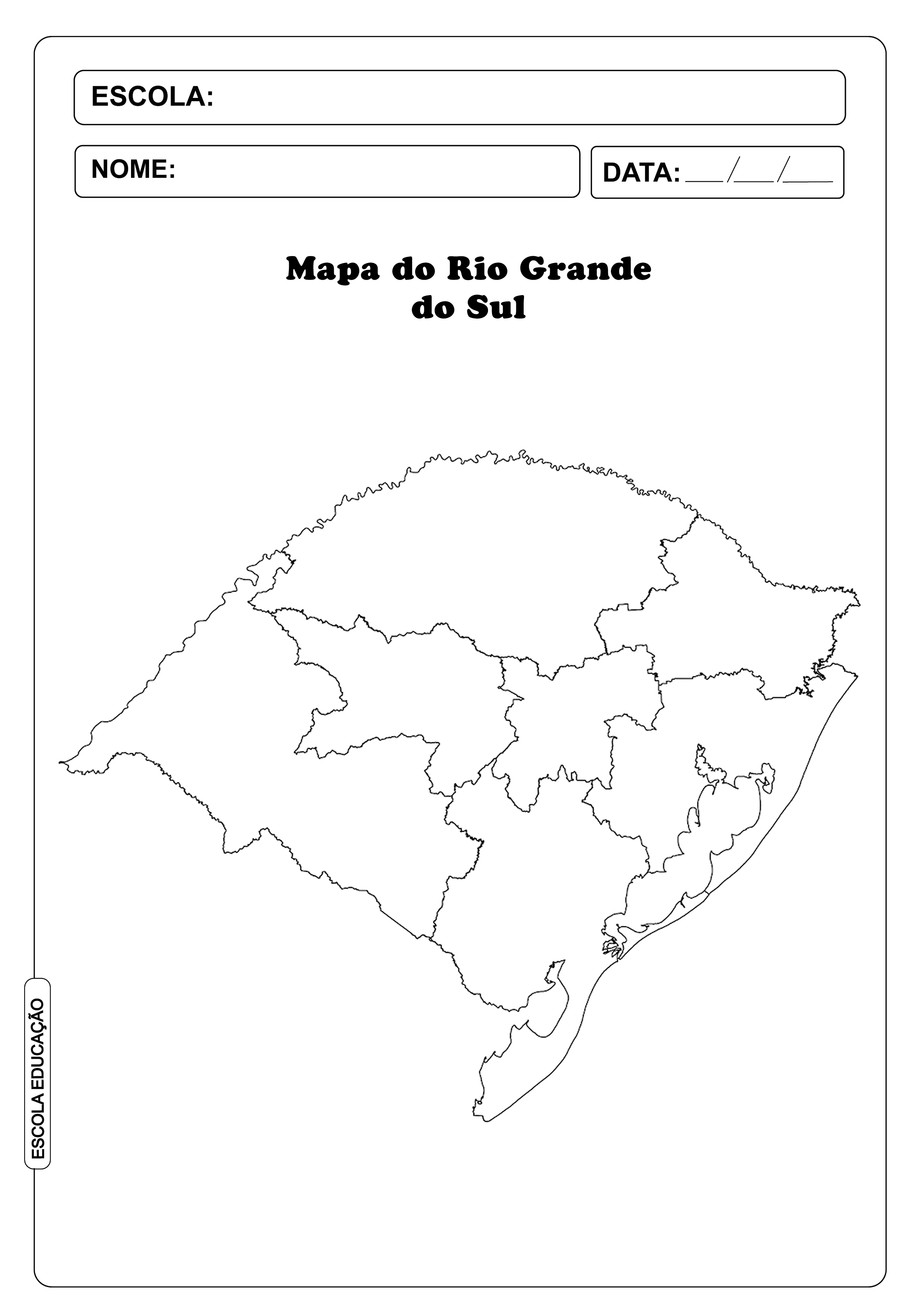 Mapa Do Rio Grande Do Sul Para Imprimir E Colorir 2 Escola Educacao