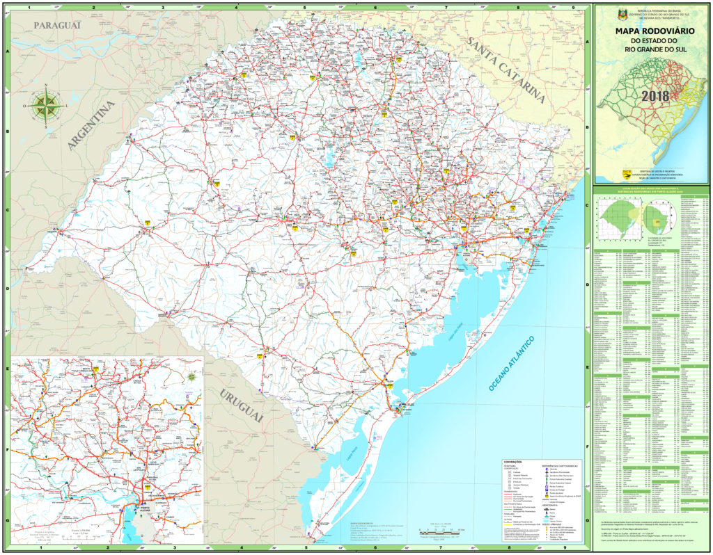 mapa rodoviario do rs