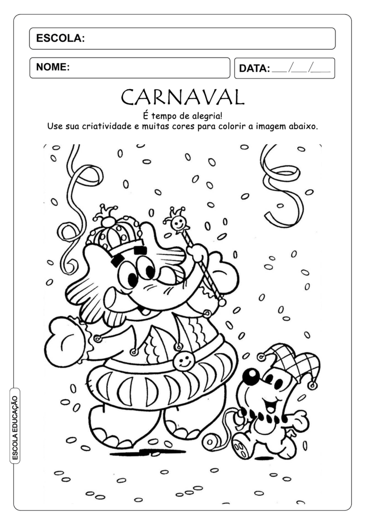 Atividade de Carnaval para imprimir - Educação Infantil