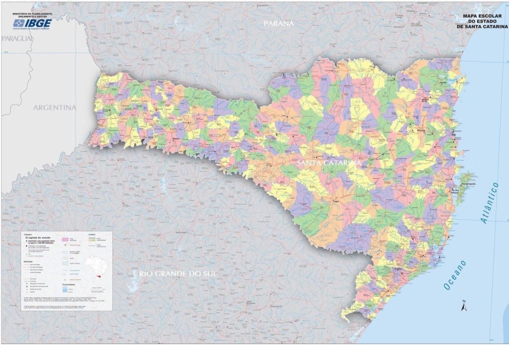 Mapa político de Santa Catarina