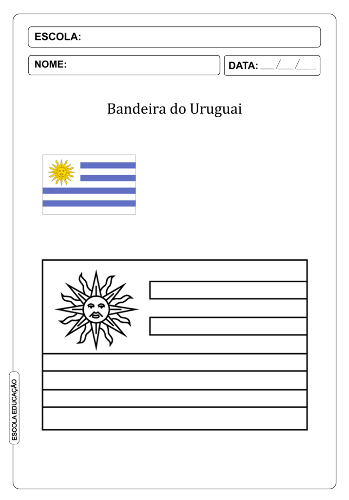Bandeira do Uruguai para colorir