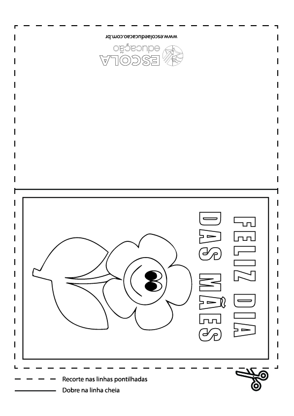 Cartão Dia das Mães para imprimir e colorir