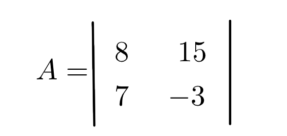 Determinante matriz 2 x 2