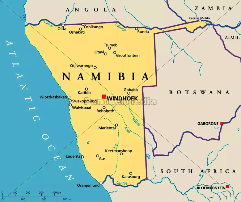 Namíbia mapa