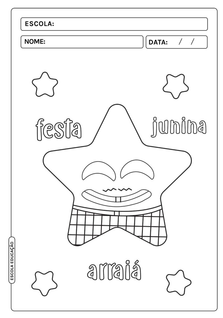 Desenhos de festa junina para colorir