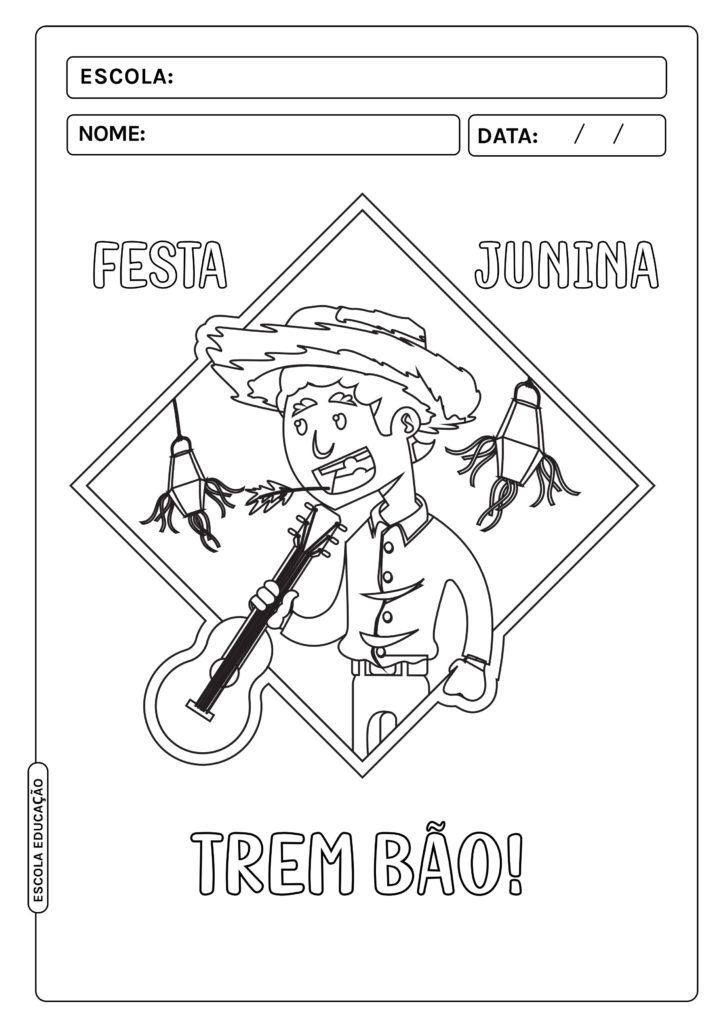 Desenhos de festa junina para colorir