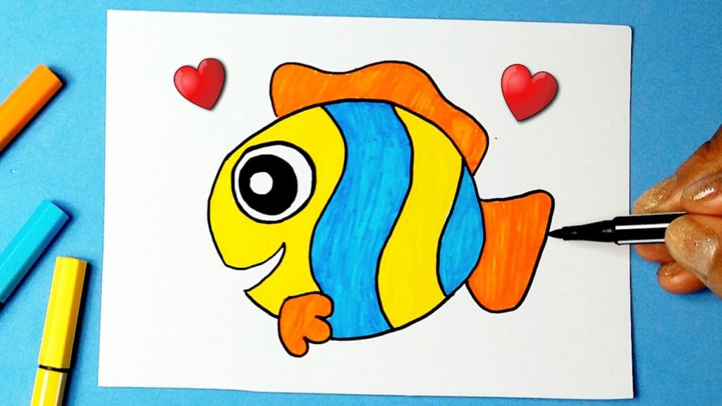 40 desenhos de peixe para colorir