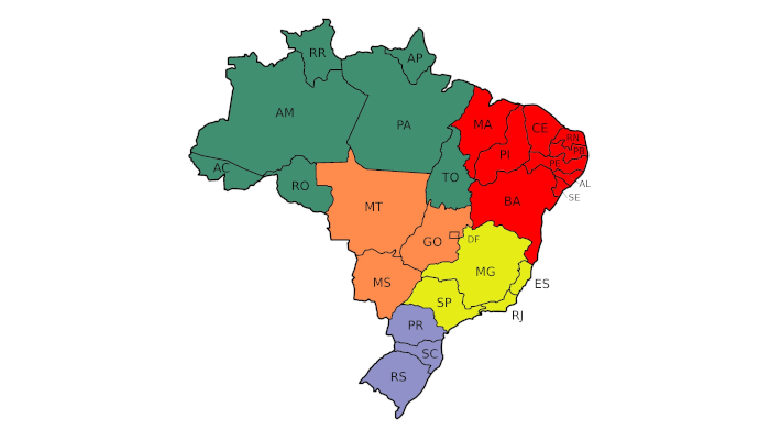 Exercícios sobre a regionalização do território brasileiro